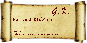 Gerhard Klára névjegykártya